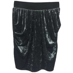 NWT Womens Size Small Medium Love UK for LF Gray Ruched Velvet Mini Skirt